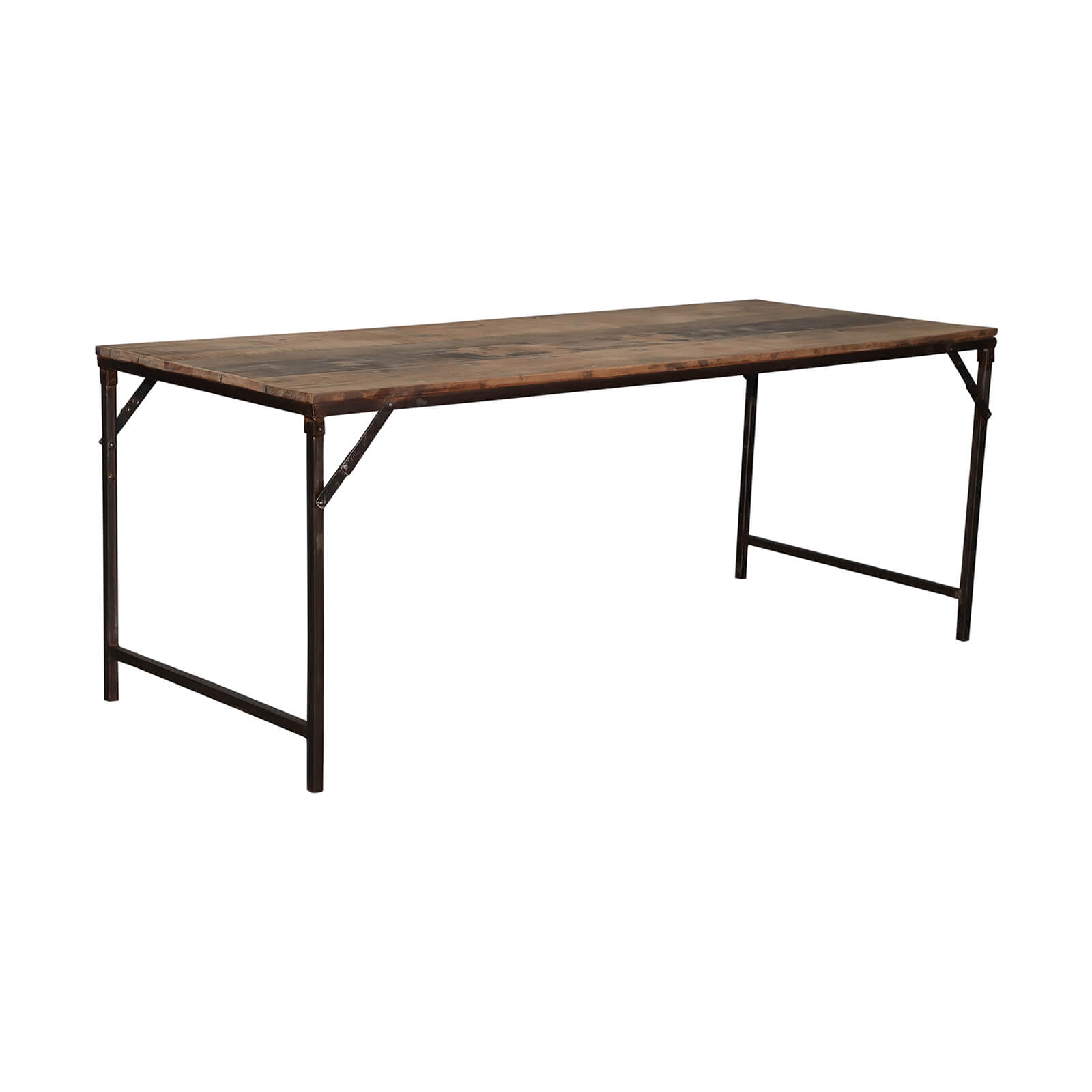 DINING TABLE foldable reclaimed wood and iron 200 cm - Image 4