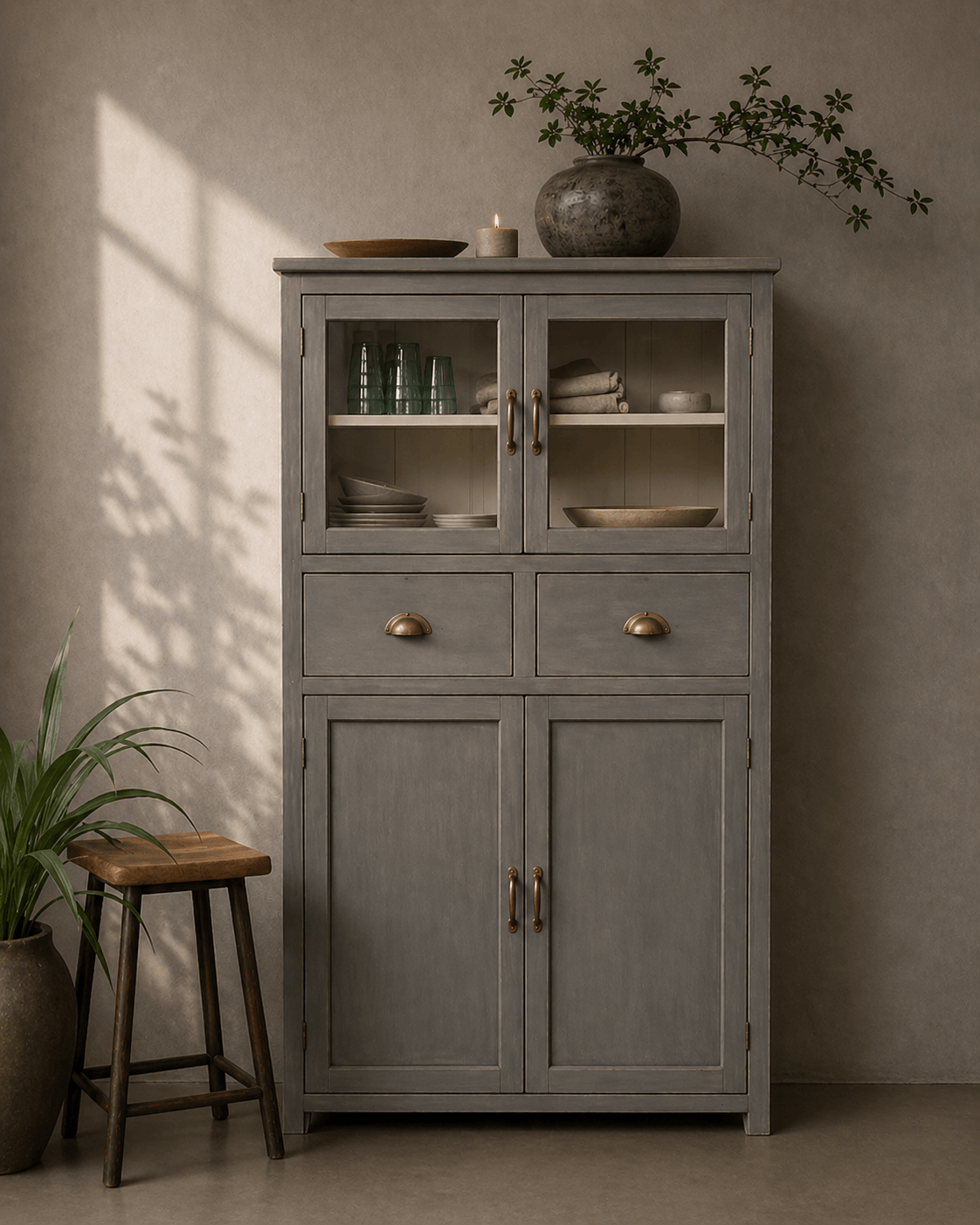 grey kitchen cabinet