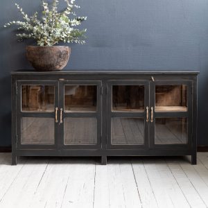 ADA sideboard in reclaimed teak in black 220 cm