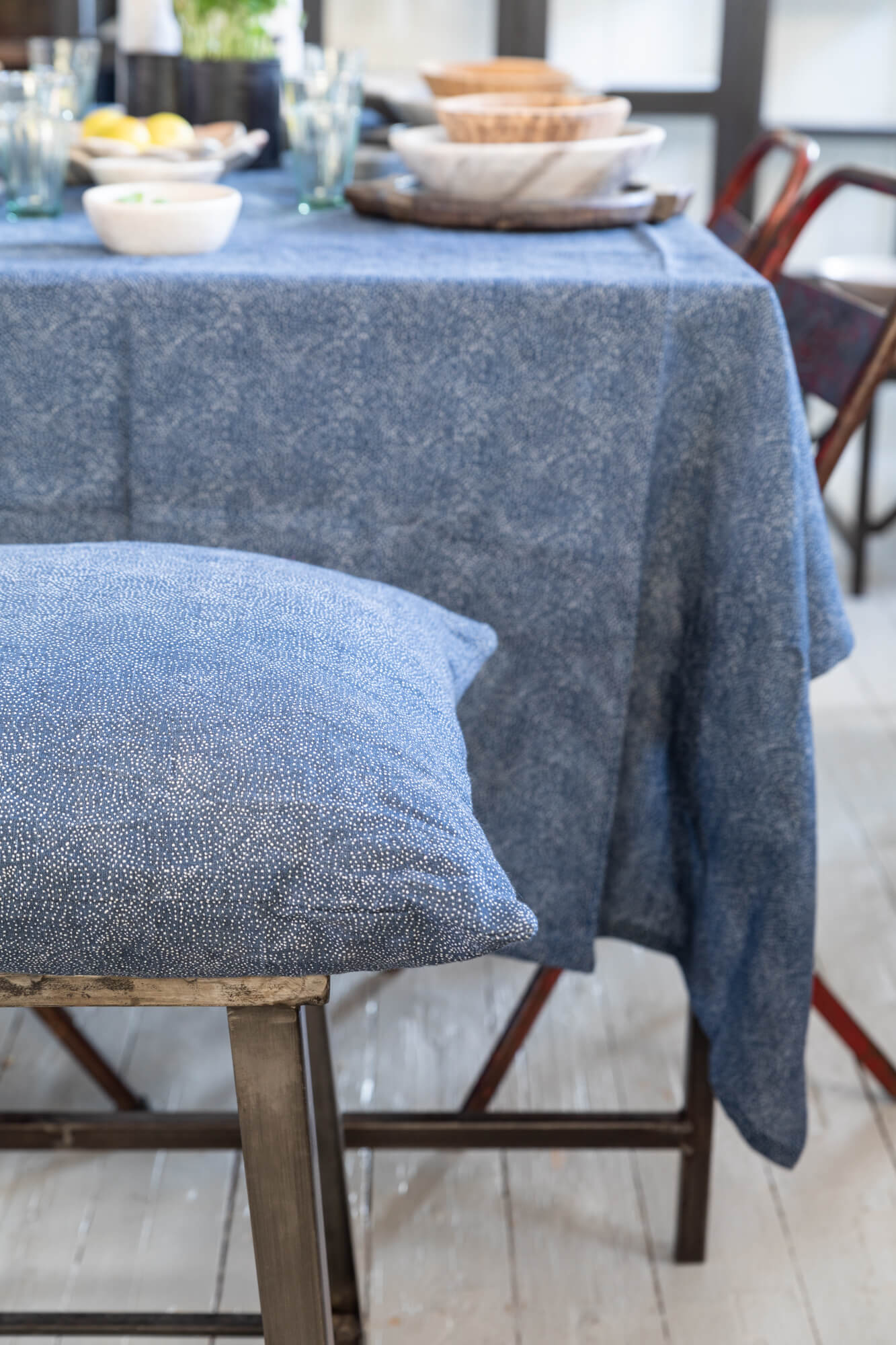 JAPAN DOT CUSHION COVER IN LINEN