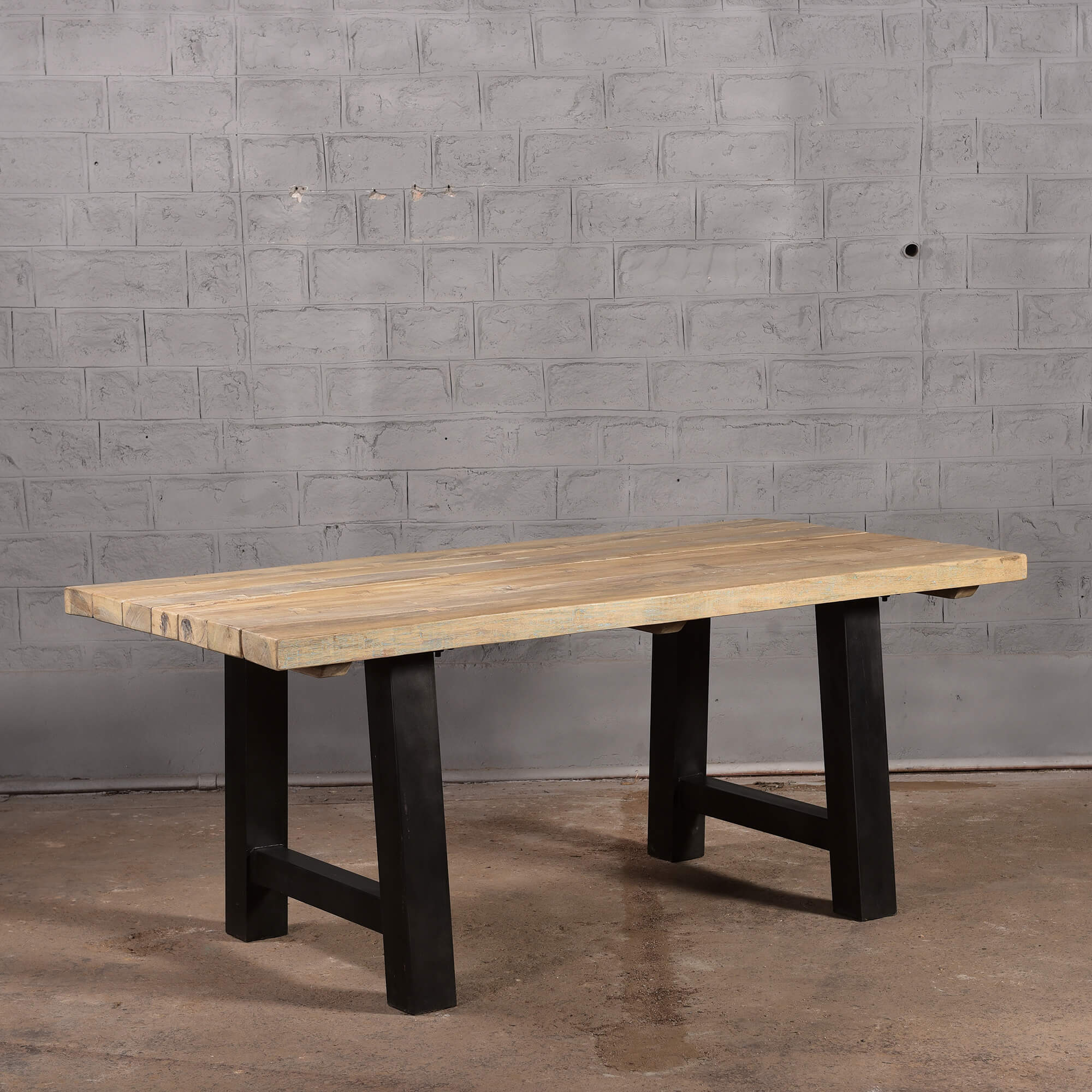 GRANDIA  184 cmReclaimed wooden Table with iron legs - Image 2
