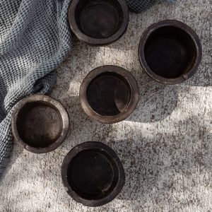 Vintage black stone bowl