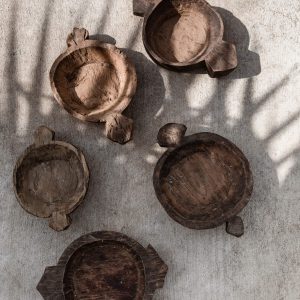 CHAPATI vintage wooden bowl 29 cm