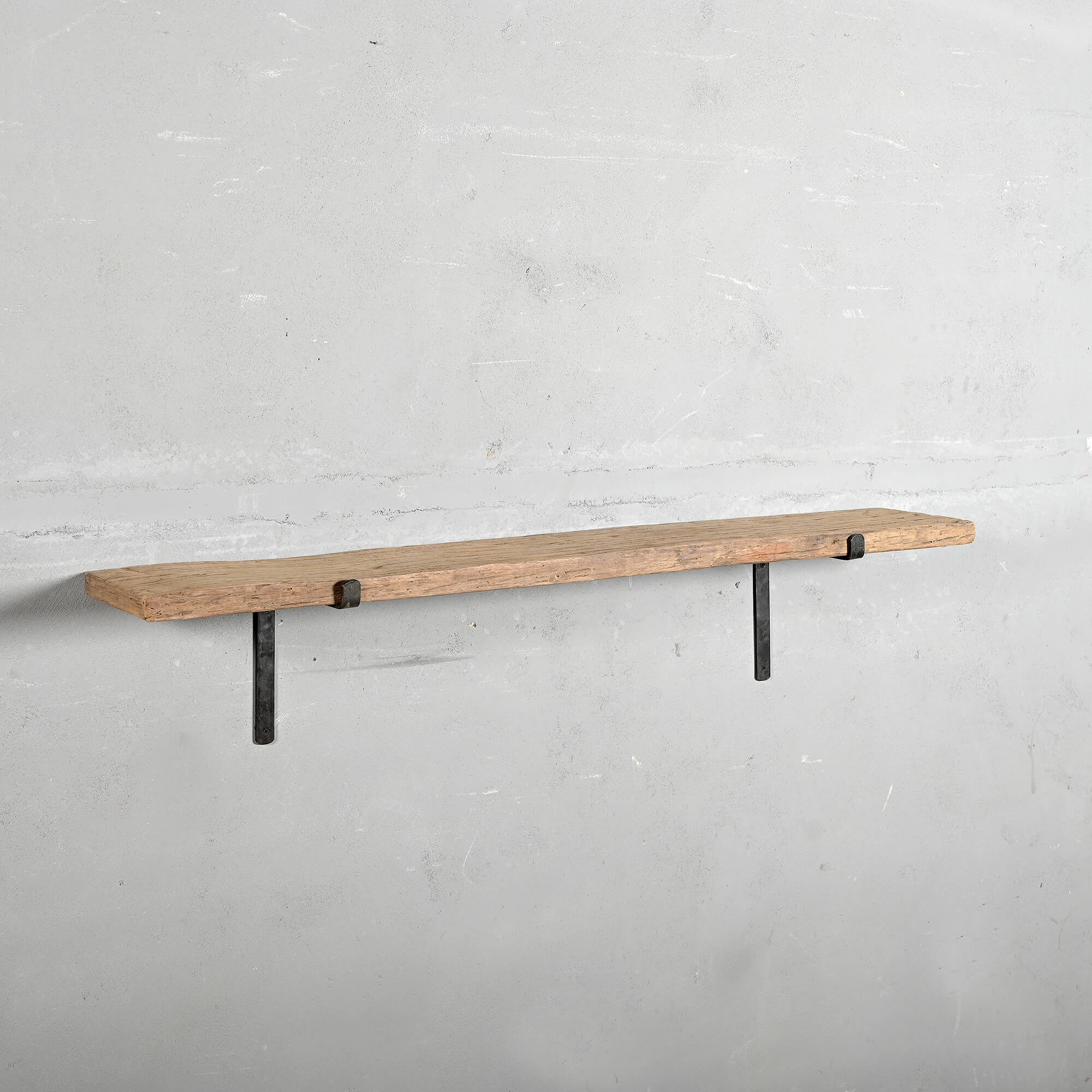 SHELF 120 cm in reclaimed wood with iron brackets
