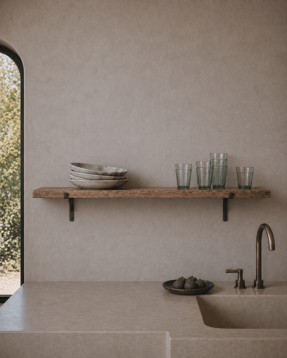 wall shelfs with iron brackets