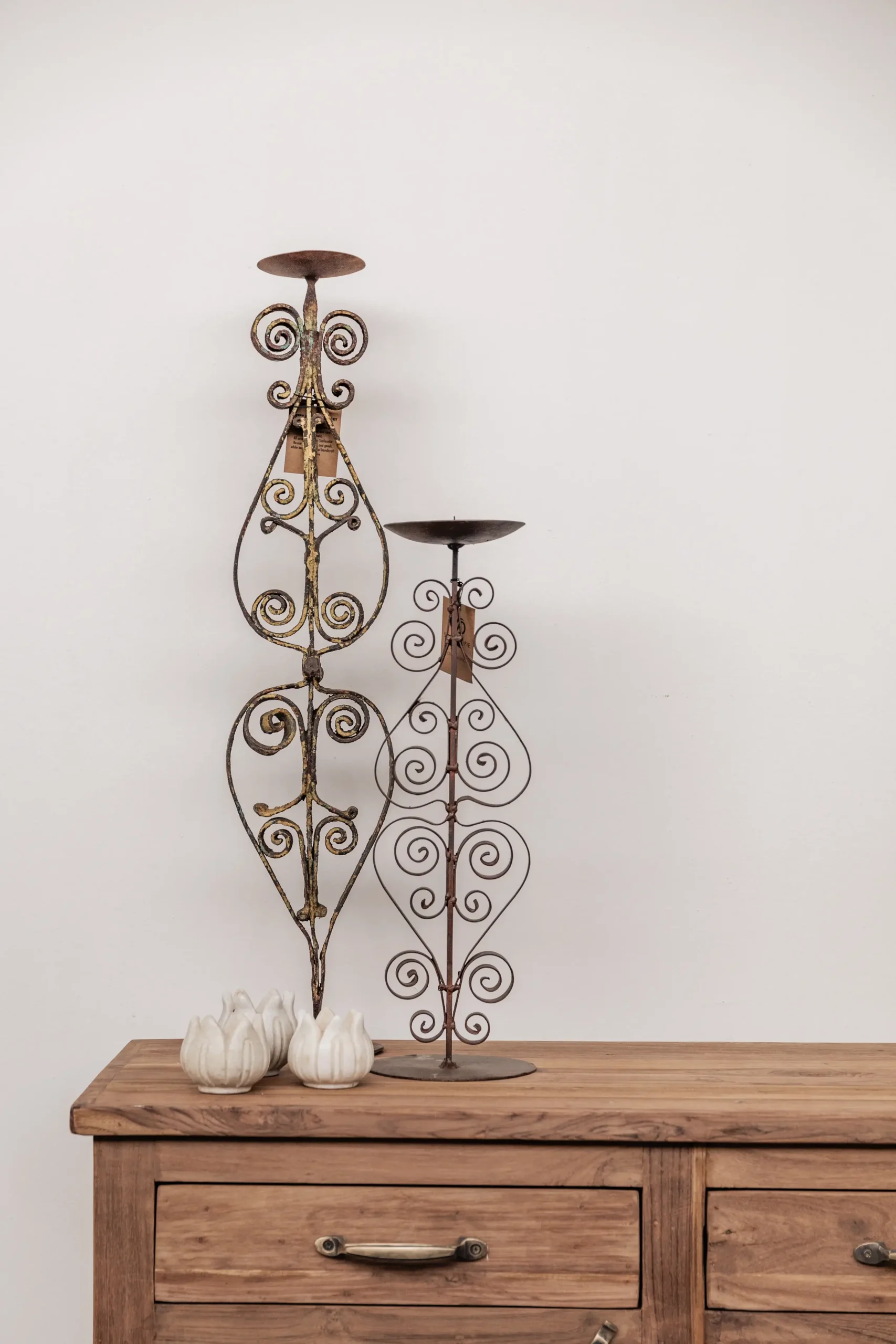 KURBIZ vintage iron candleholder 49 cm - Image 2