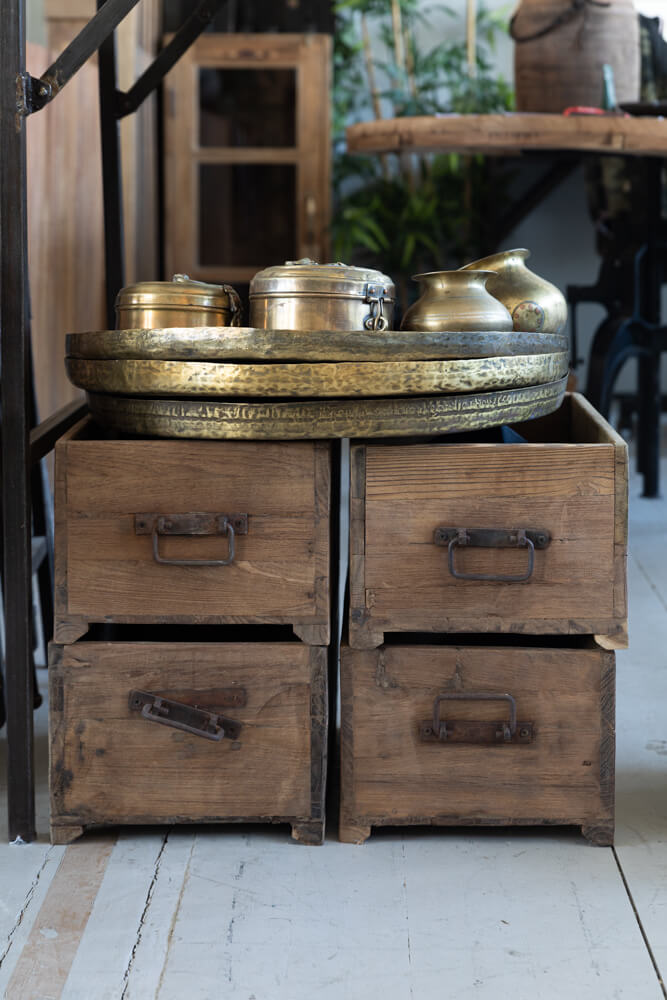 Wooden box with handles