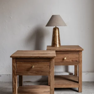 LUXE reclaimed wood bedside table