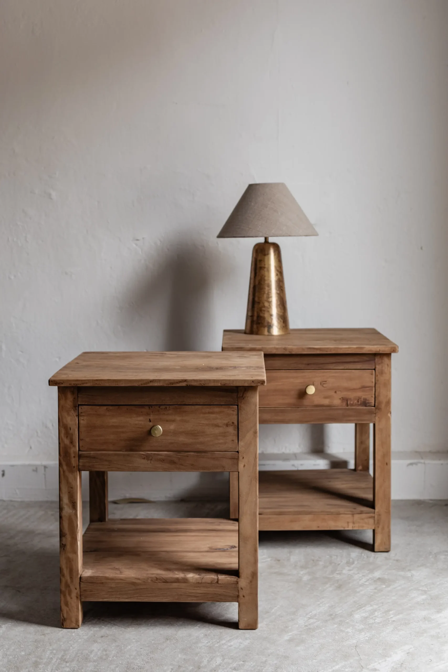 LUXE reclaimed wood bedside table
