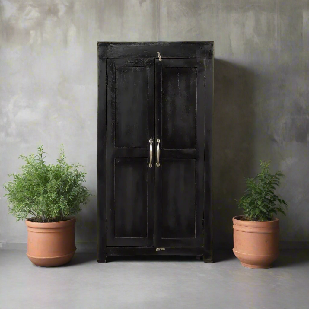 ELINA Vintage black cabinet 114 cm