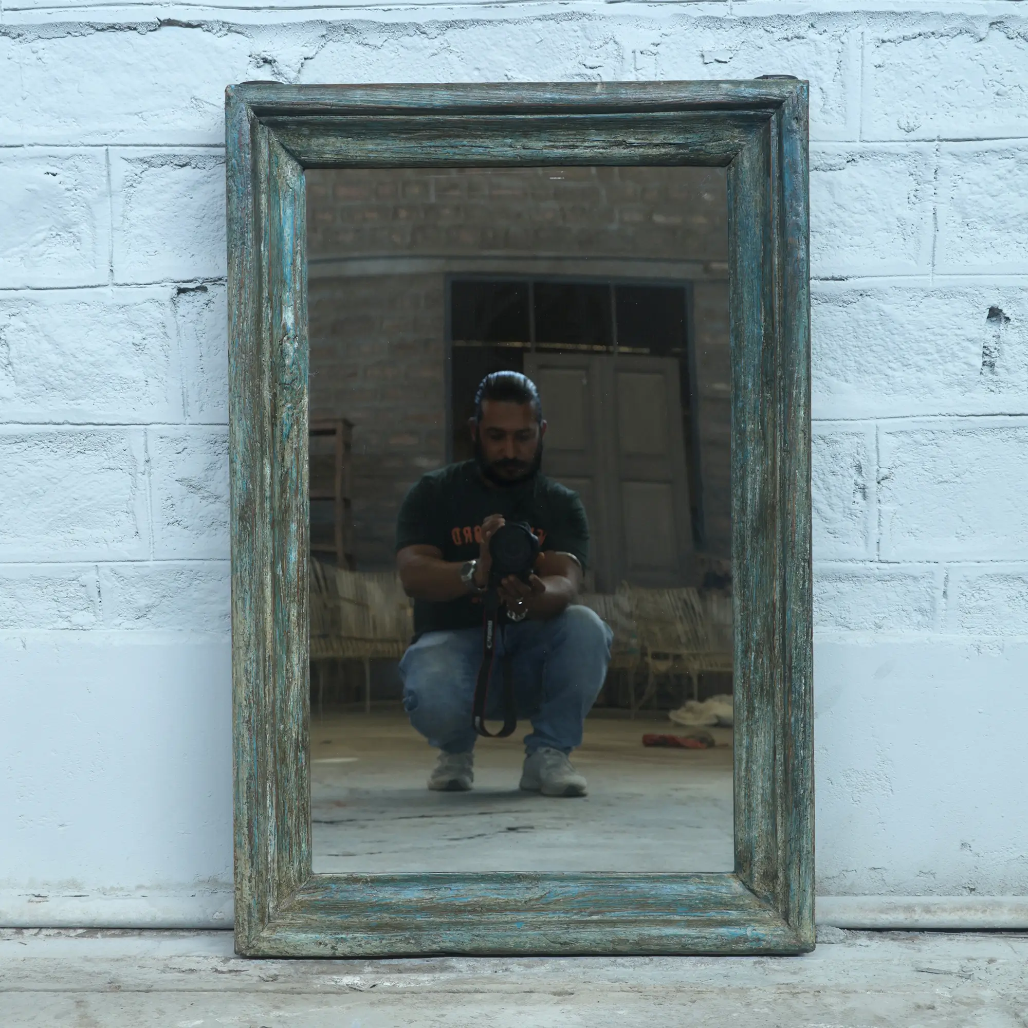 JORII Vintage teak mirror 92 cm