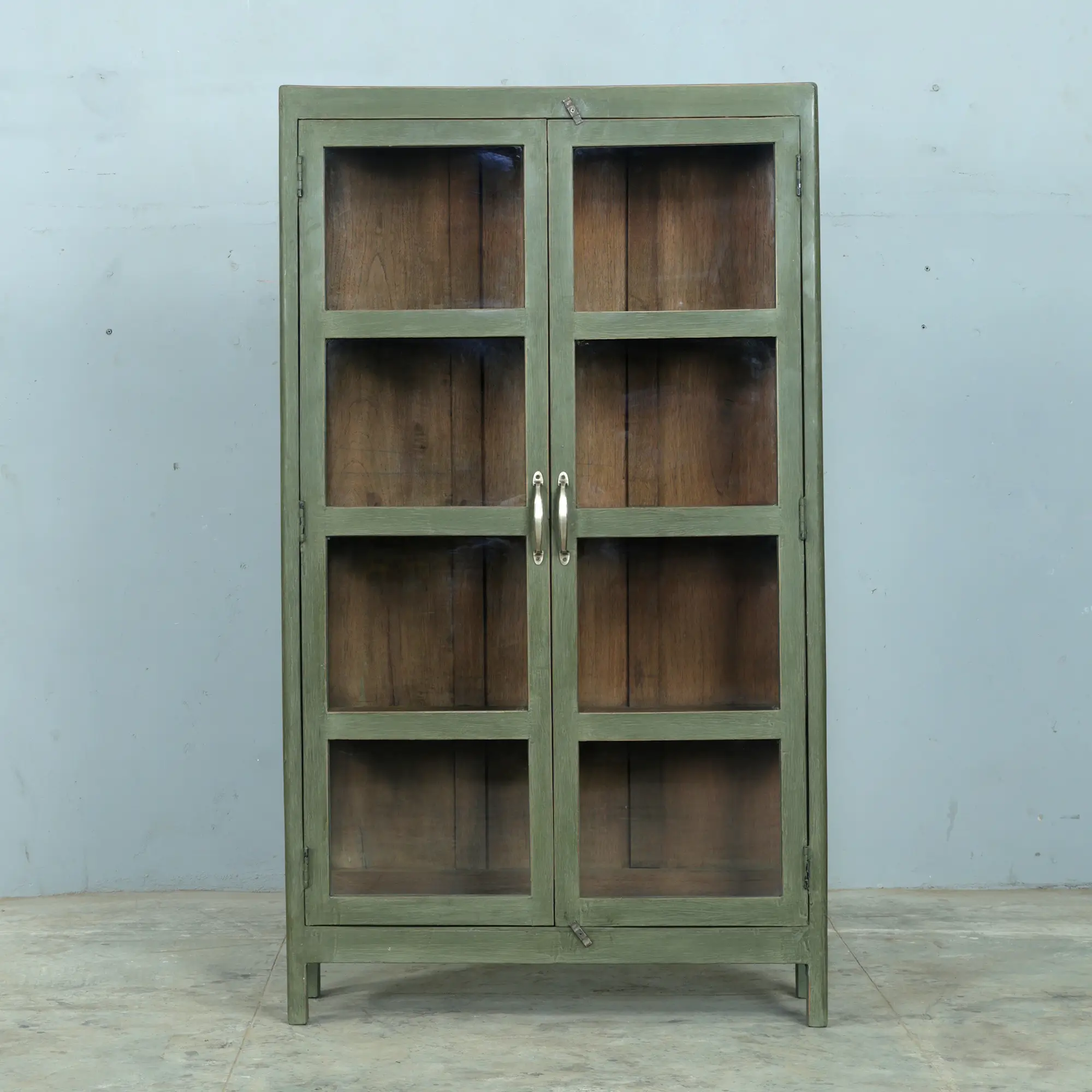 AKSU vintage teak cabinet in olive