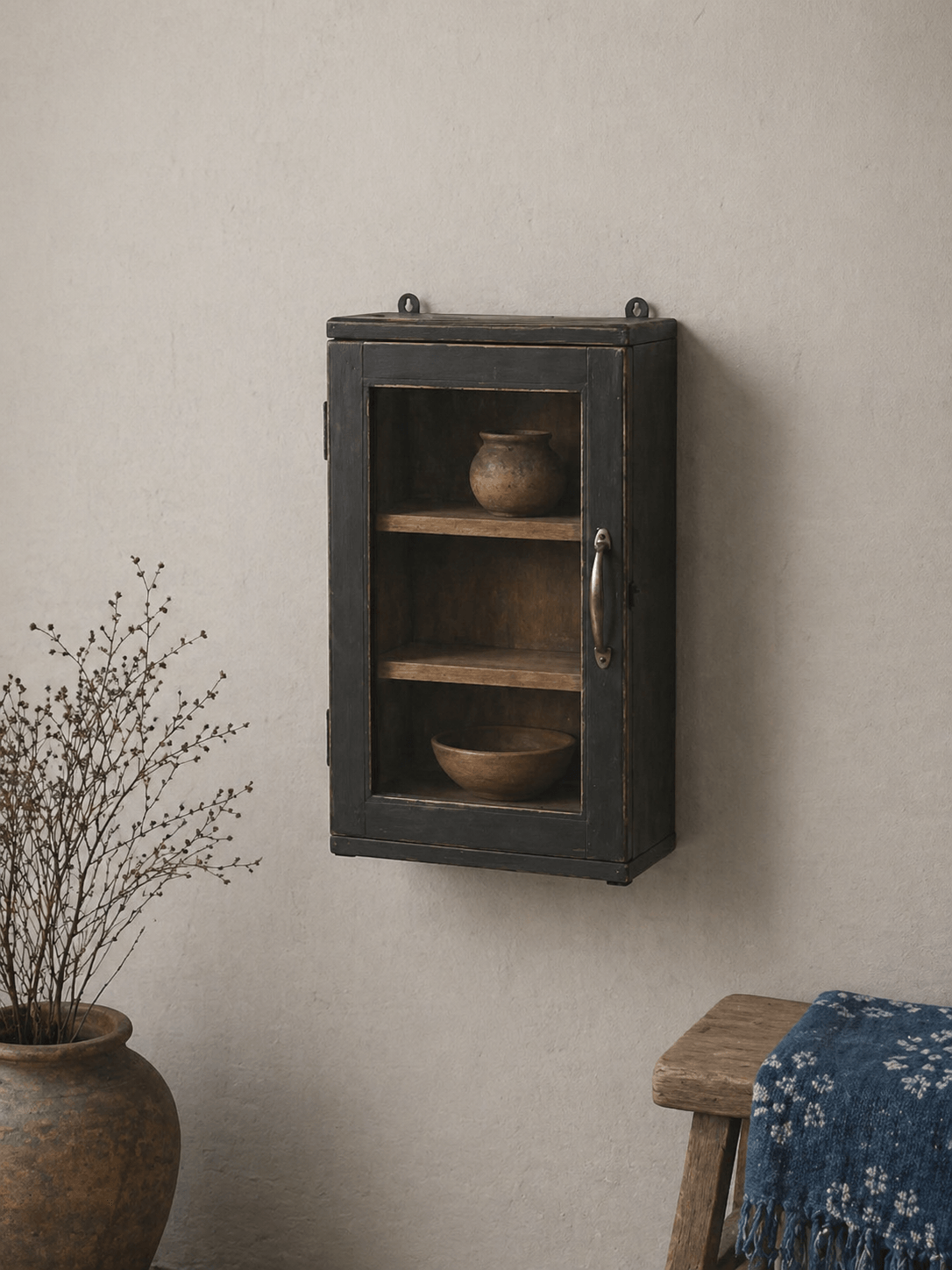 wall cabinet black vintage