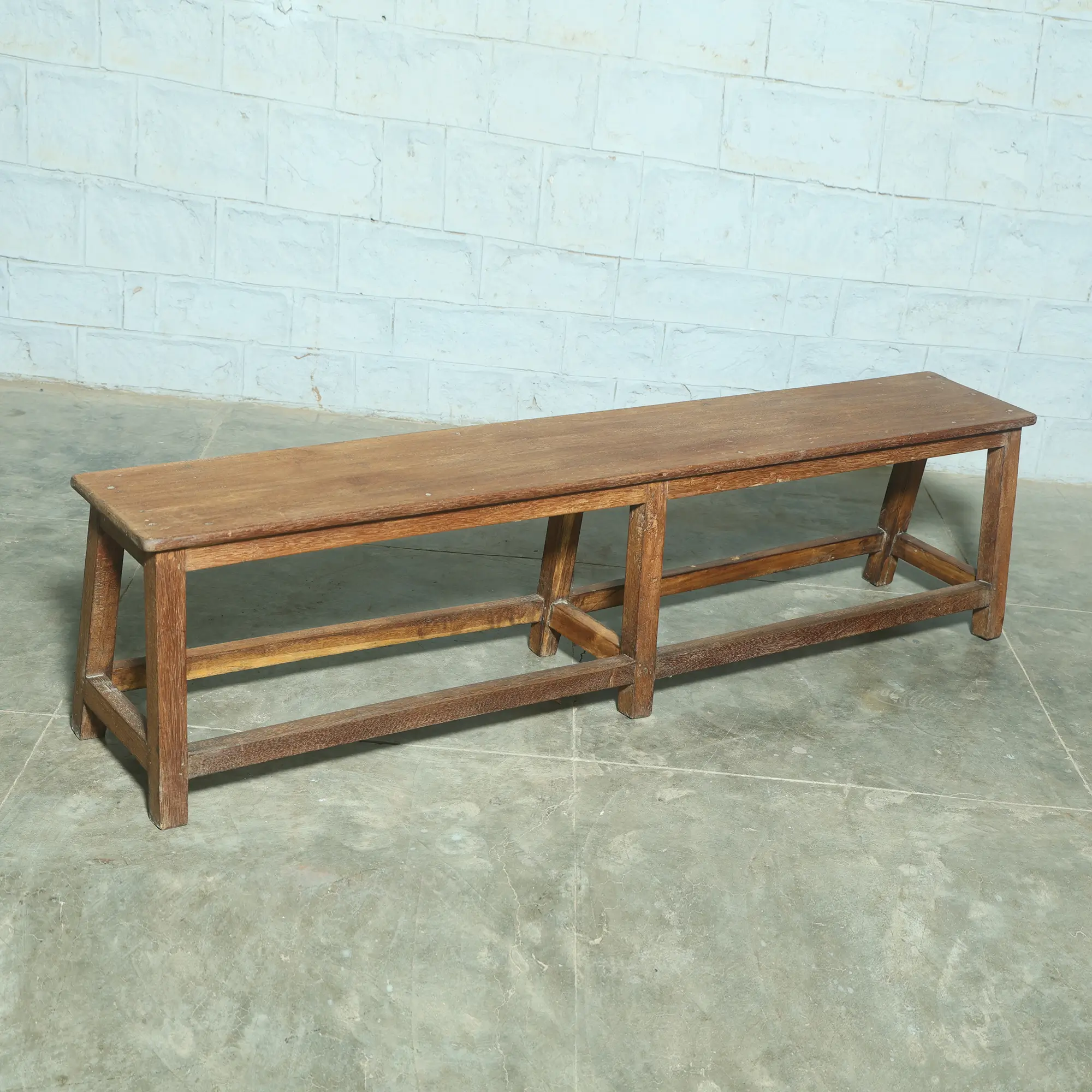Long bench in vintage teak 182 cm - Image 2