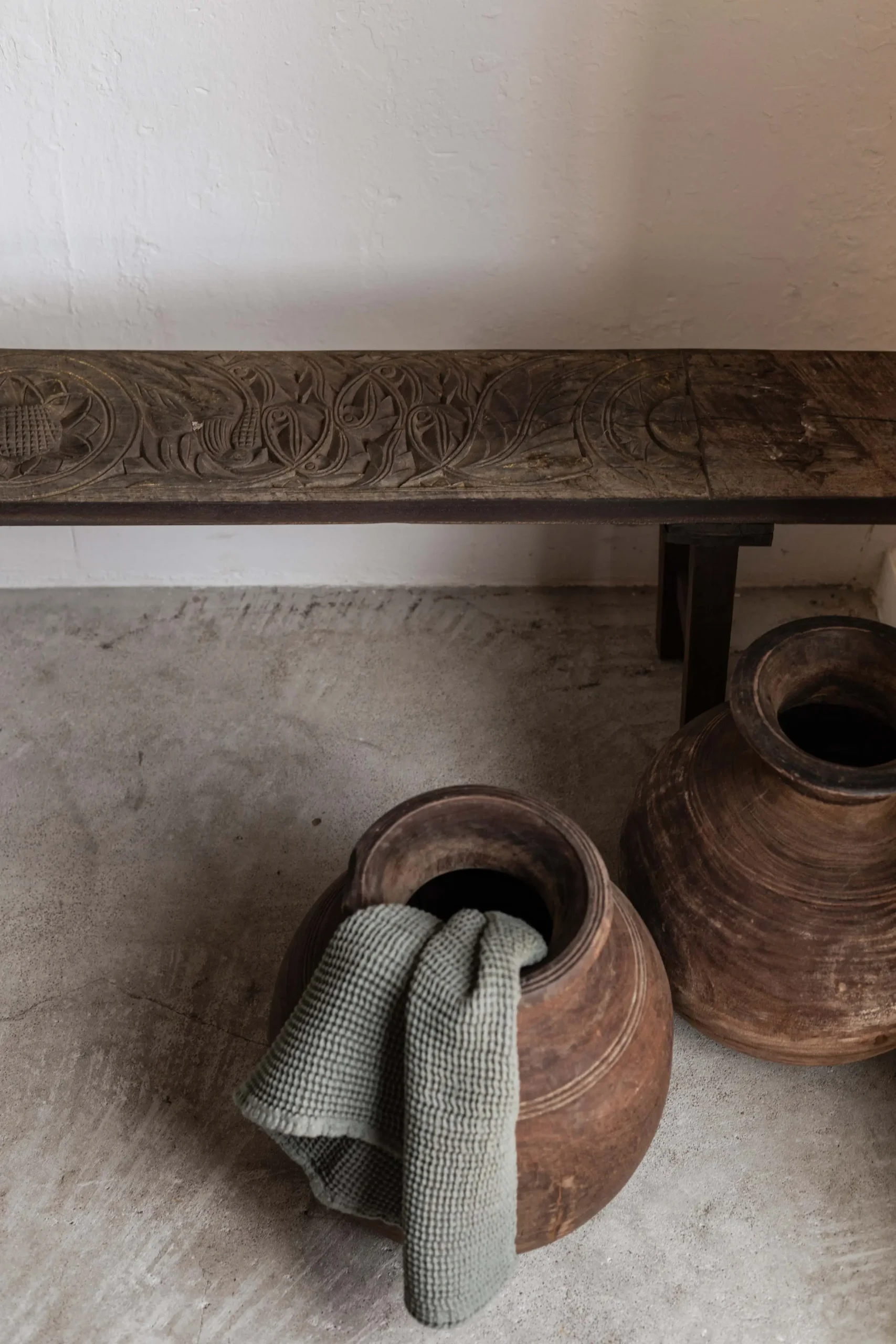 CARVED BENCH of old panels - Image 2