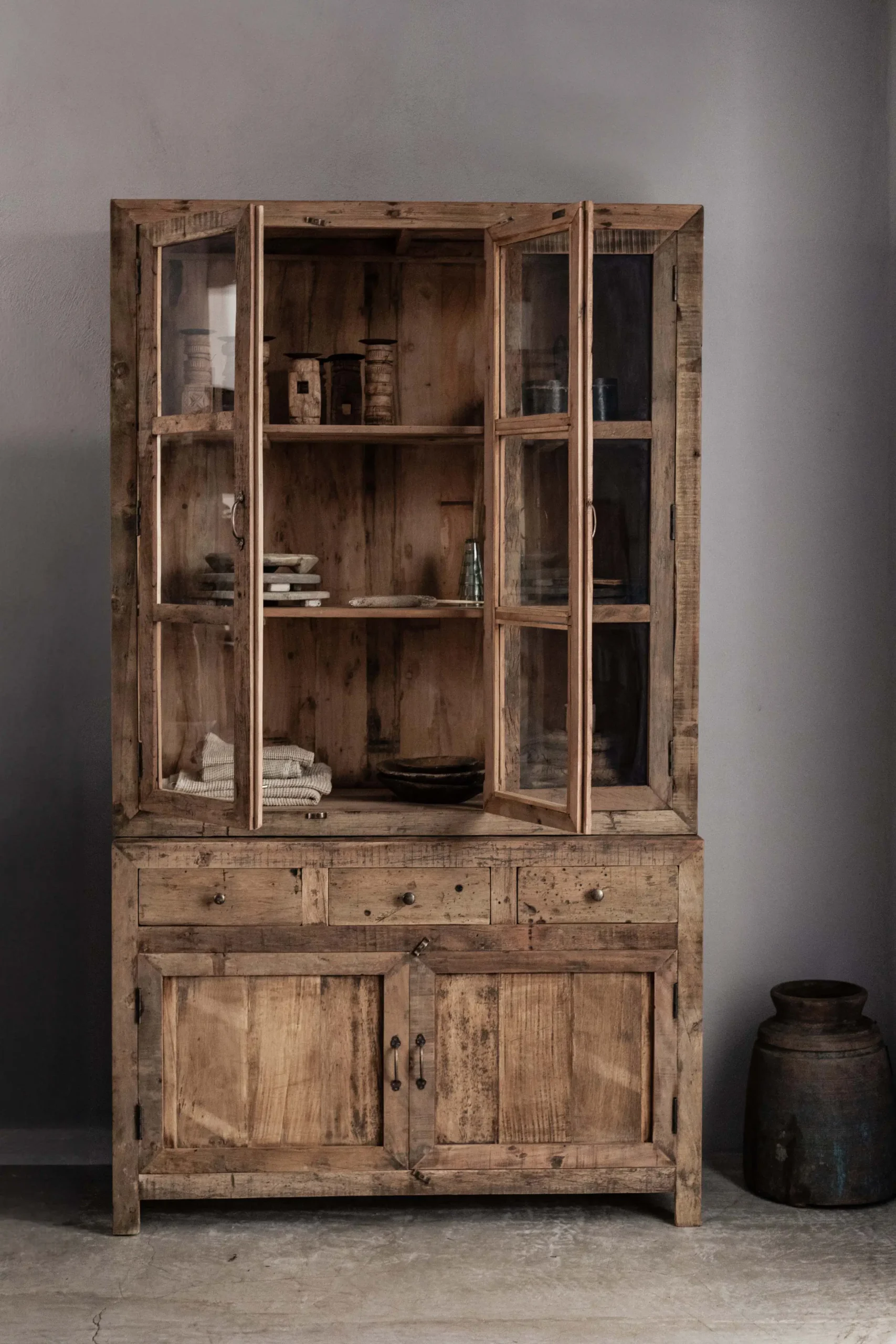 Big wooden cabinet in reclaimed wood