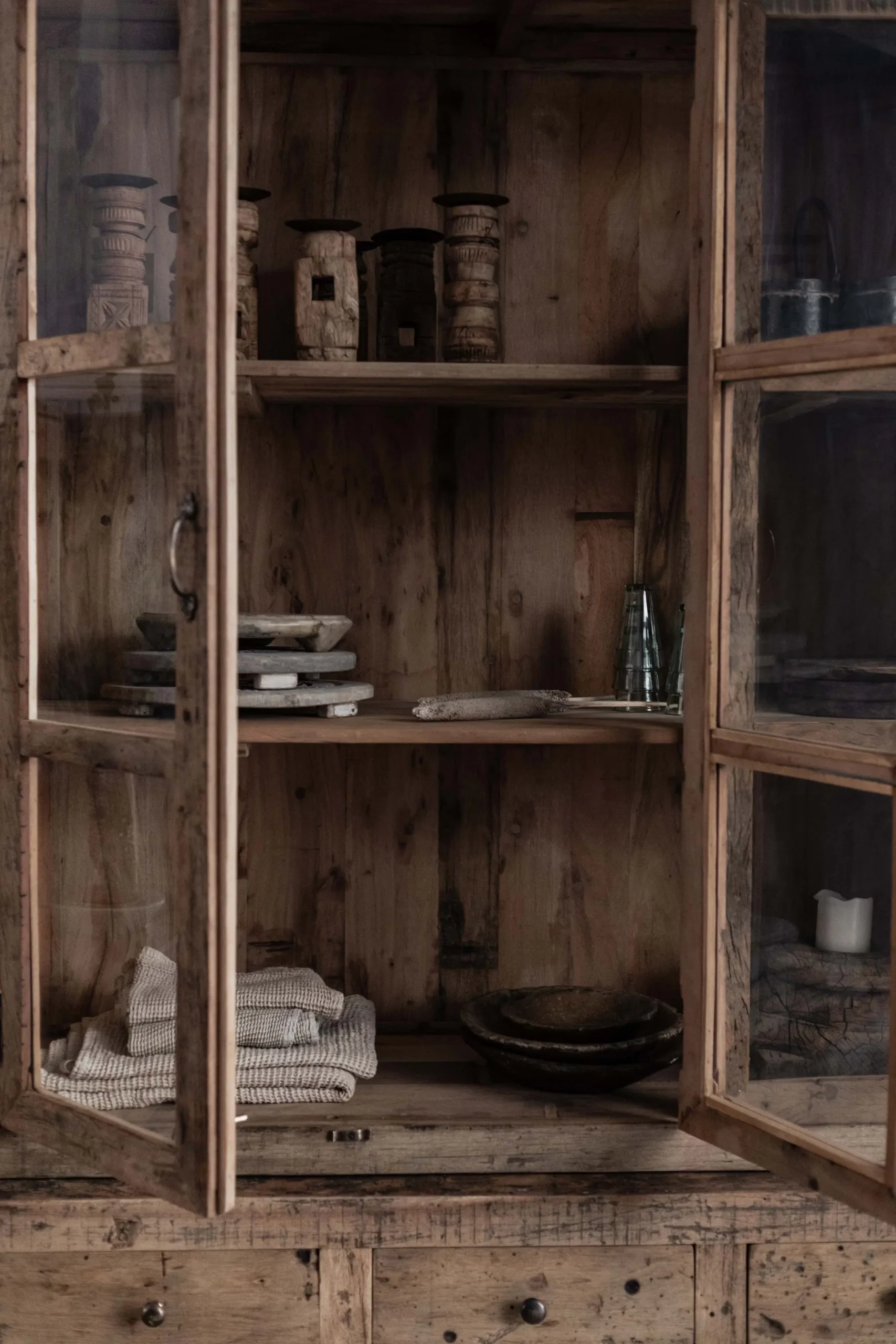 Big wooden cabinet in reclaimed wood ZINA - Image 2