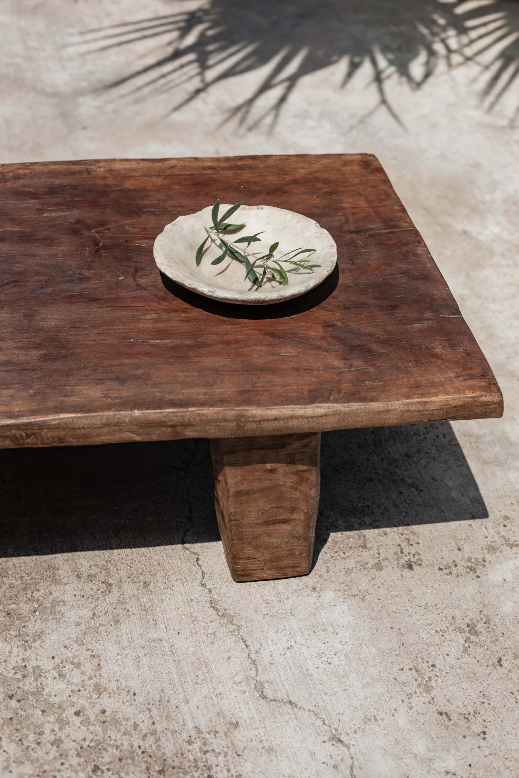 Sofa table in vintage wood NAGA