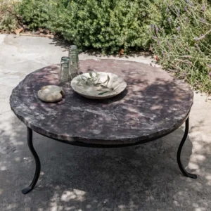 STONE sofa table in stone top 83 cm