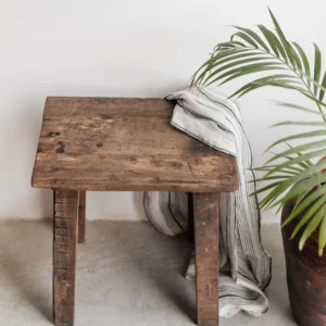 Wooden stool in reclaimed wood