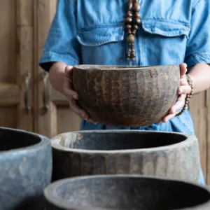 Vintage wooden pot size S NEPAL