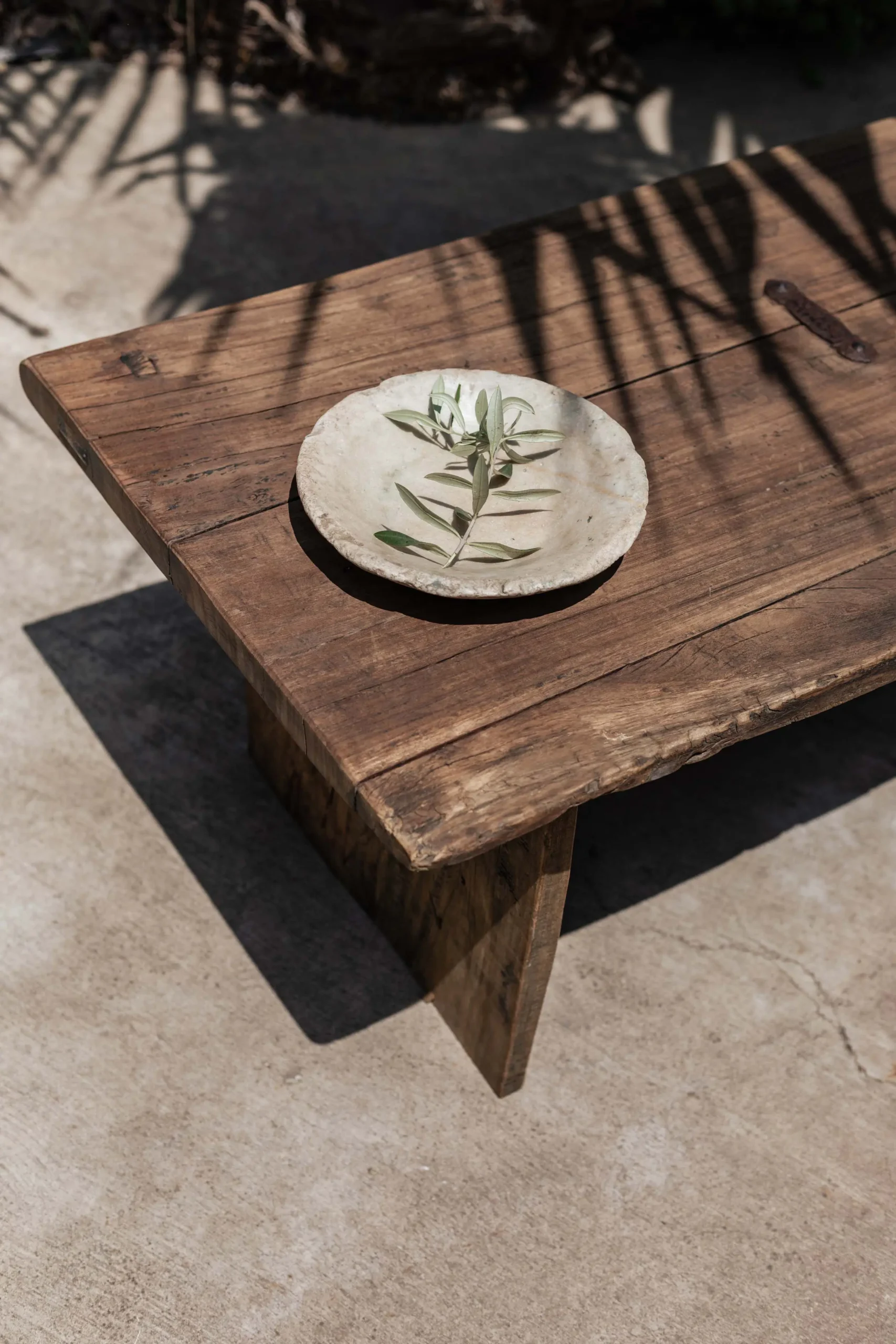 Wooden sofa table in reclaimed wood 122 cm LUNA - Image 2