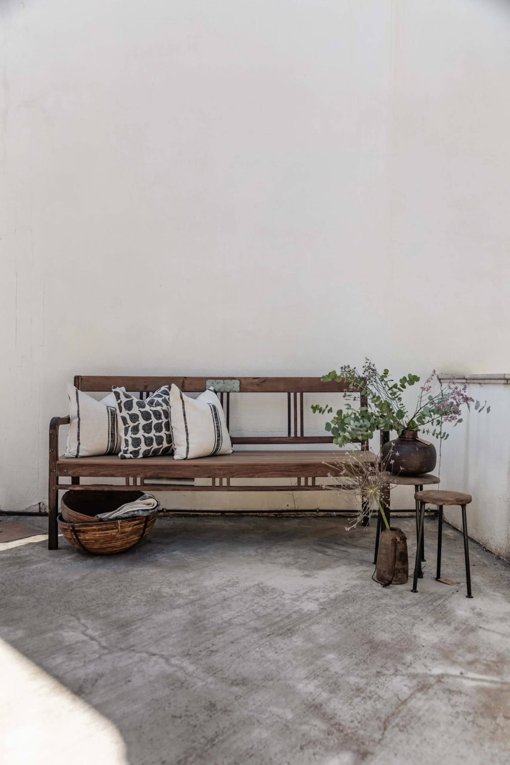 long sofa bench in wood
