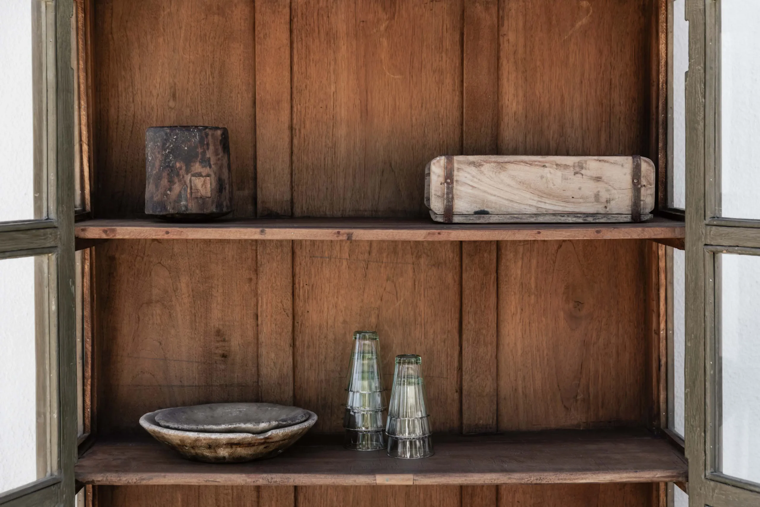 AKSU vintage teak cabinet in olive - Image 3