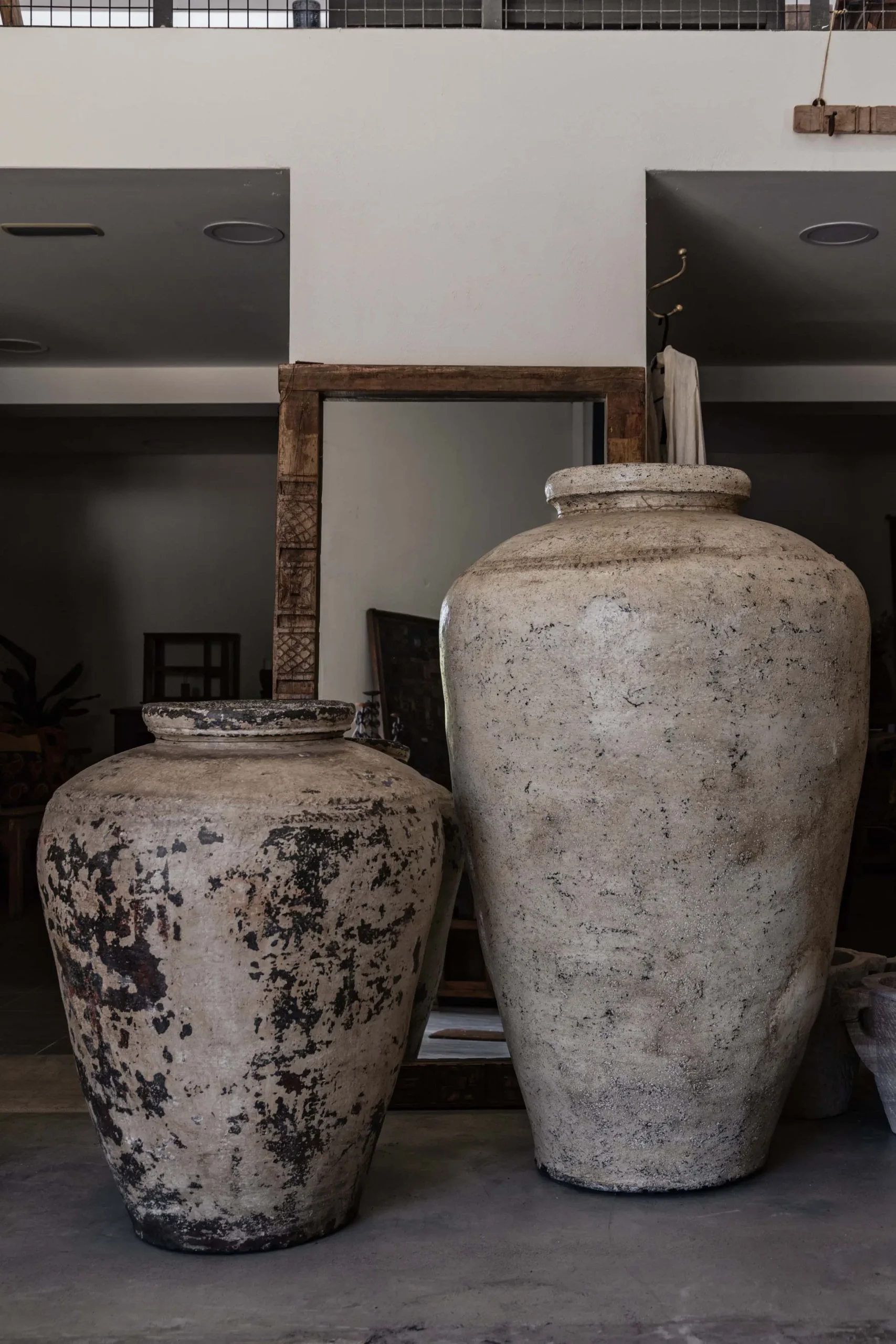 big white claypot vintage for garden