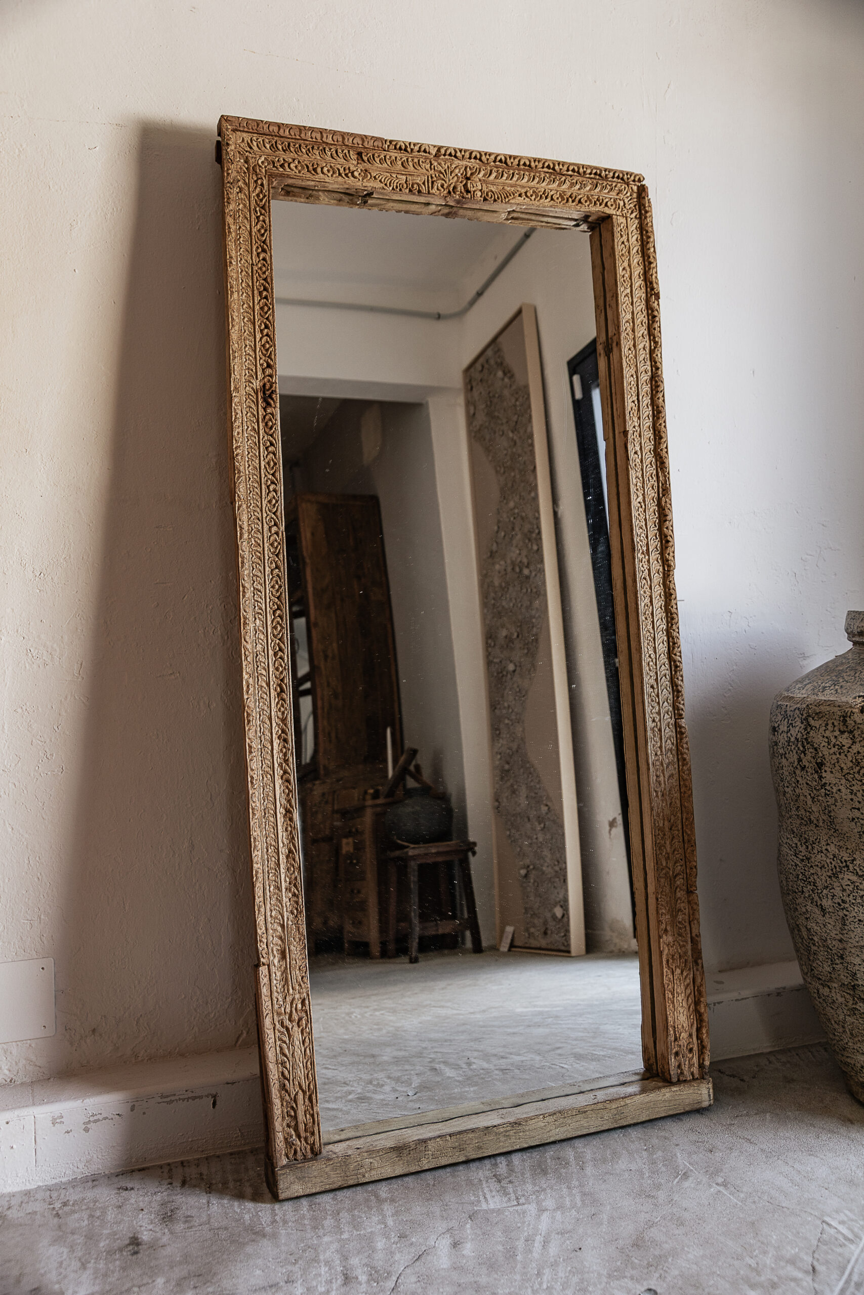 vintage carved mirror