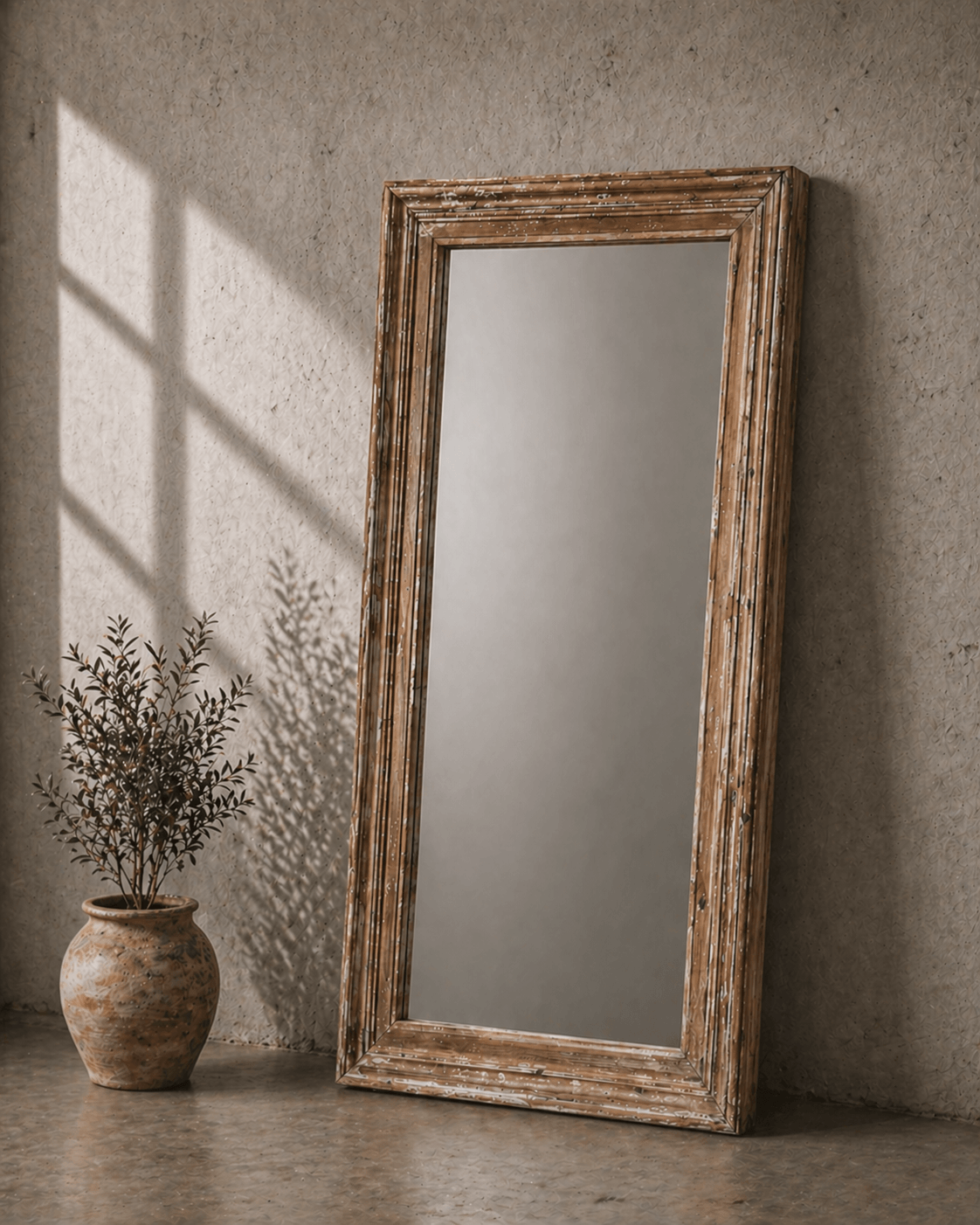 Big vintage mirror in wood
