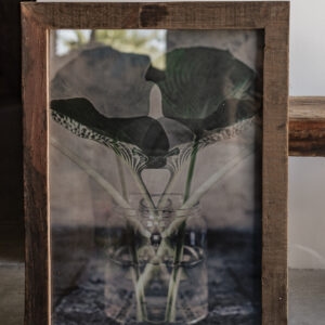 Reclaimed wood picture frame 50x70cm with natural worn finish — Soulosofie Mallorca