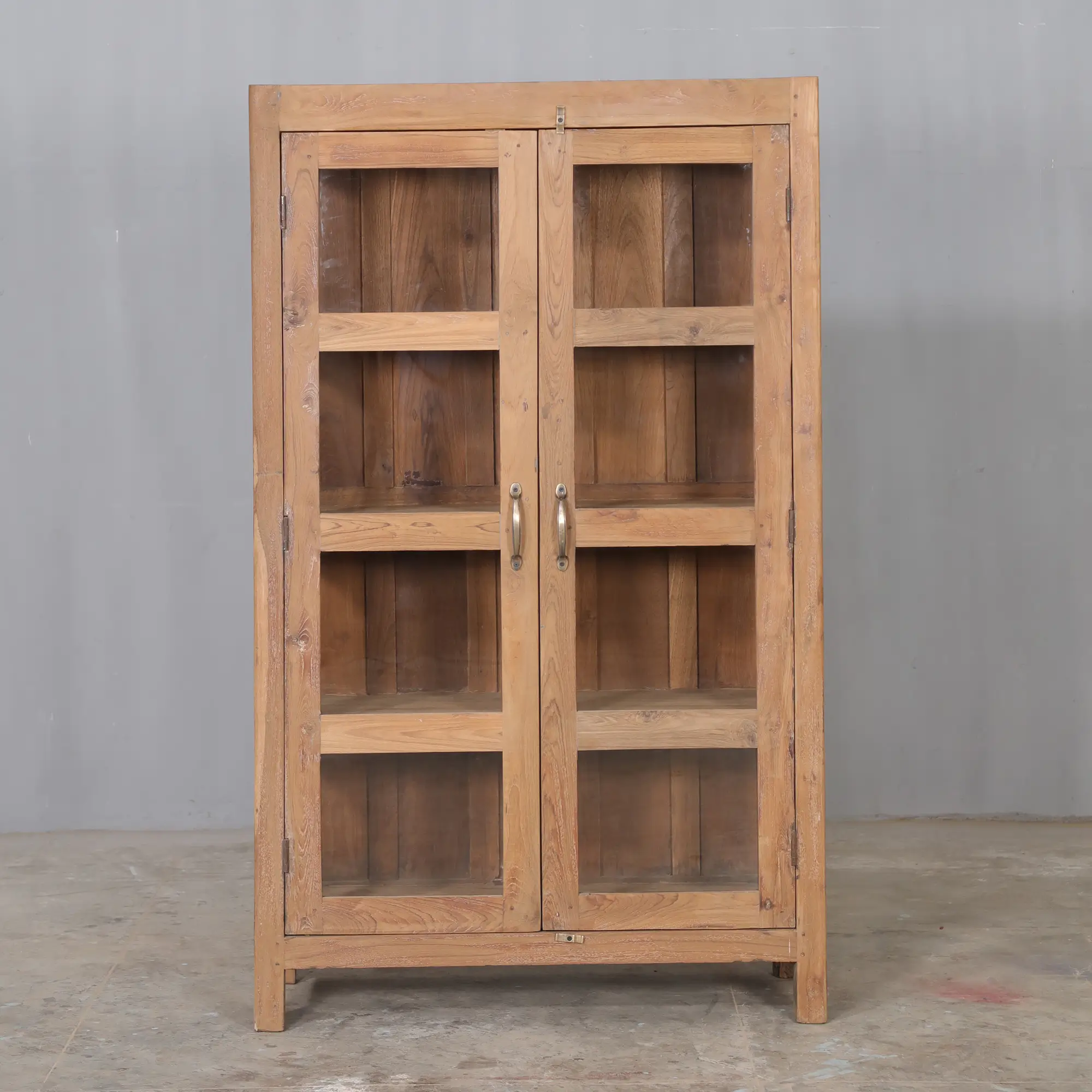 Vintage wooden cabinet in natural wood