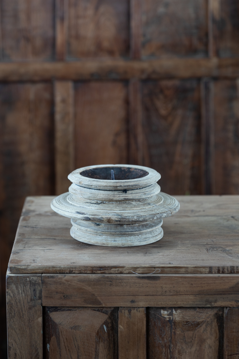 Vintage Wooden Candle Holder