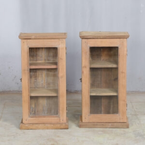 Vintage Teak Wall Cabinet – Narrow Glass Door Storage SANA