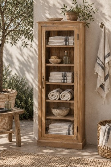 bathroom cabinet in reclaimed wood