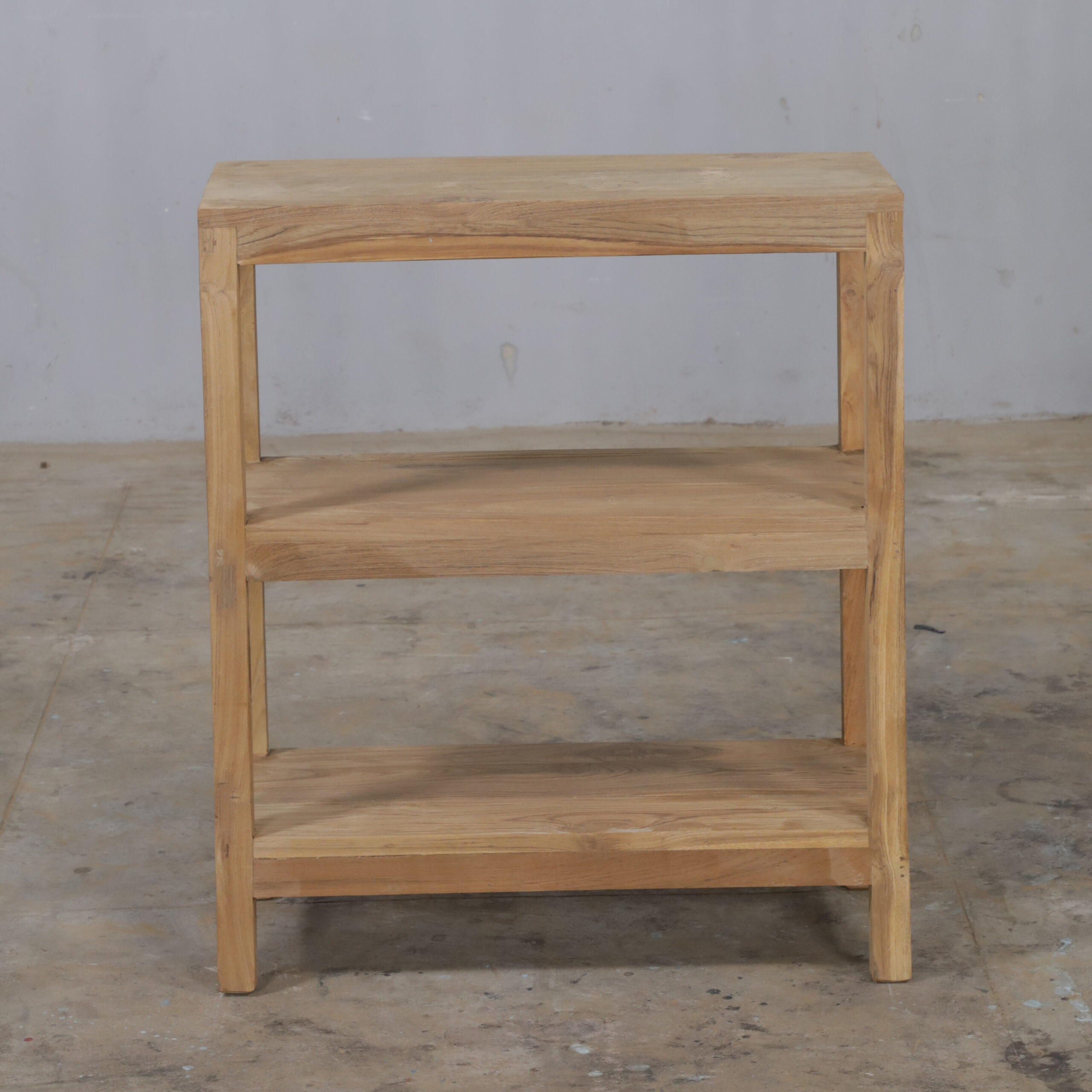 reclaimed teak open shelf rack storage