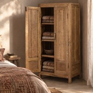 tall vintage teak cabinet
