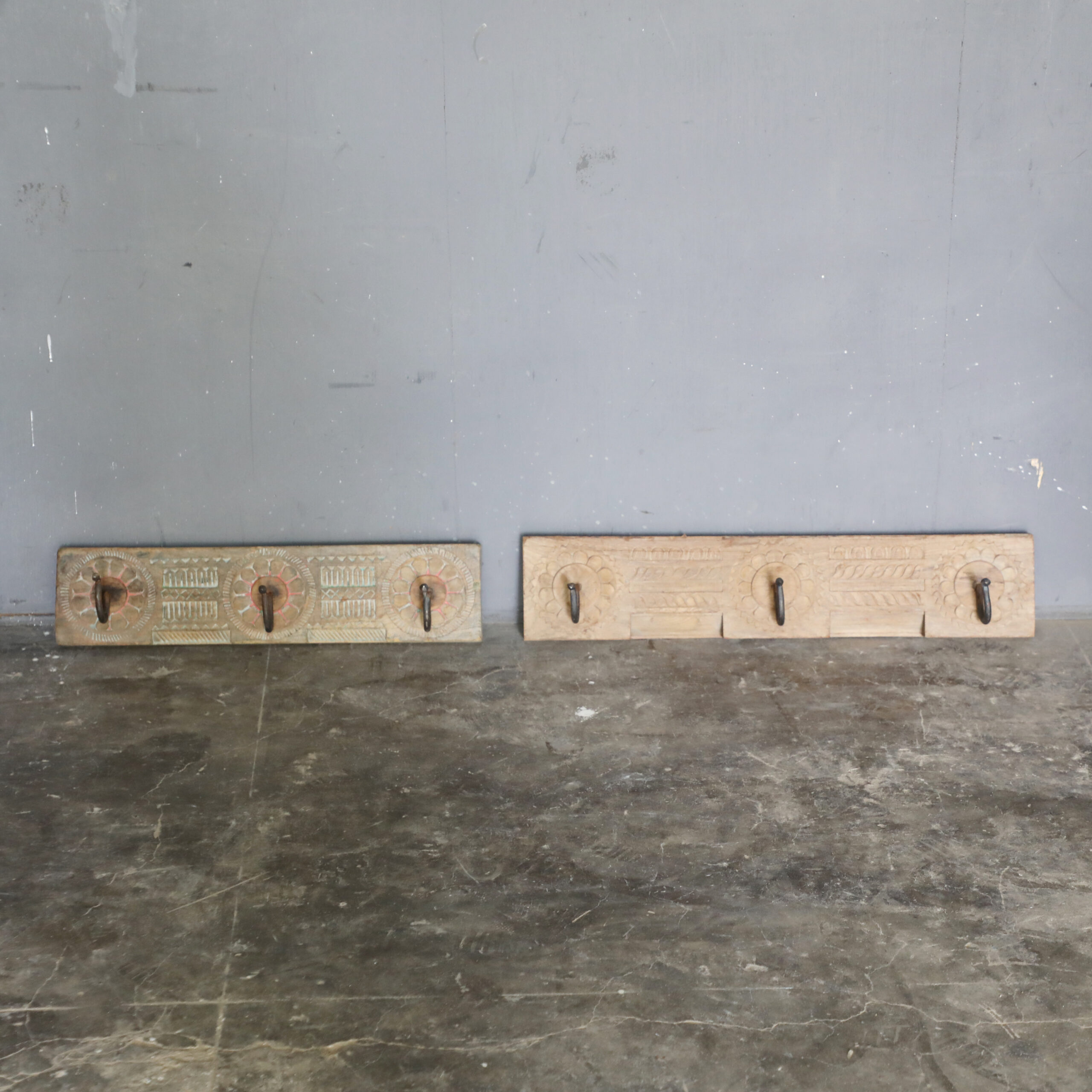 vintage teak wall hook rail long coat hooks