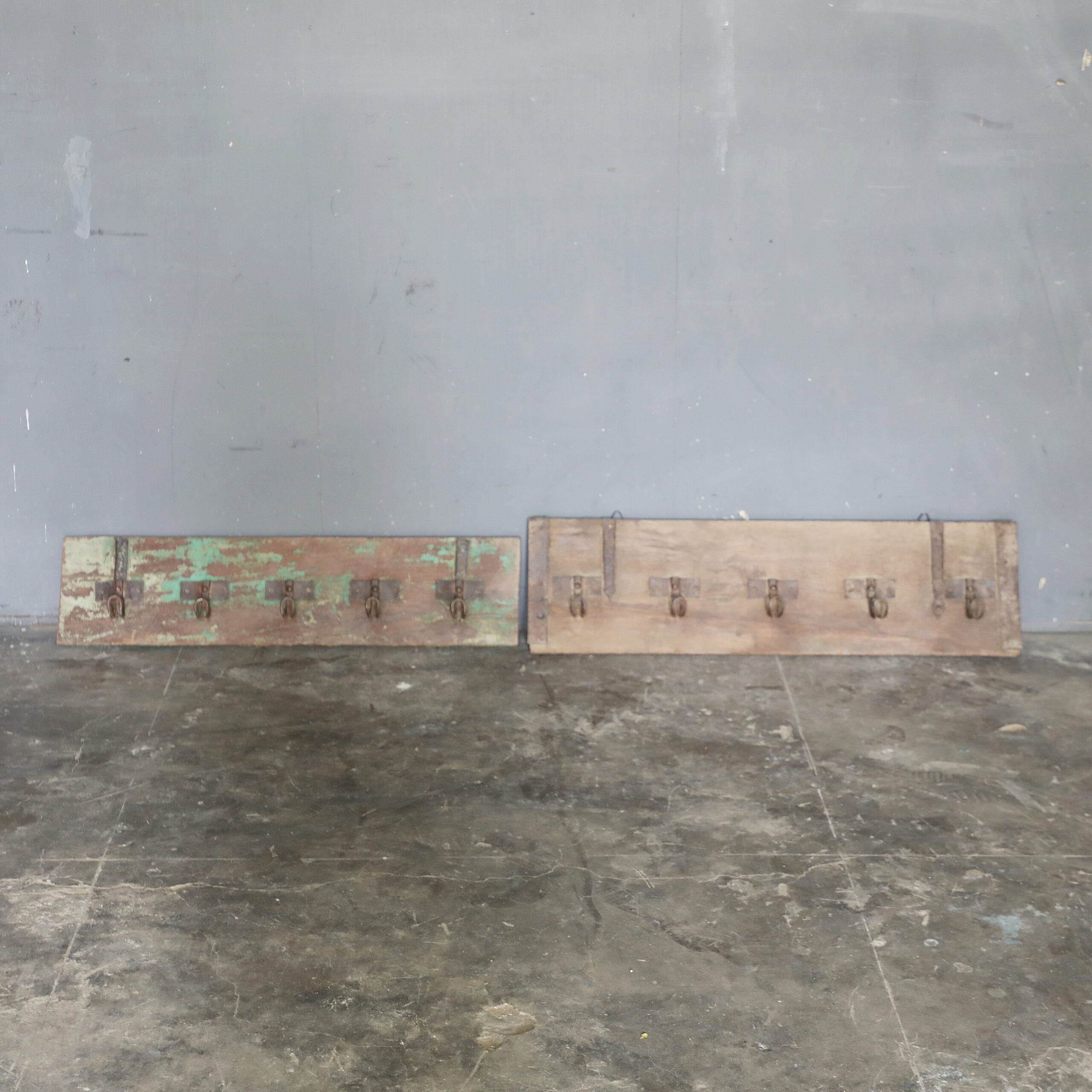 small vintage teak wall hook board 60 cm