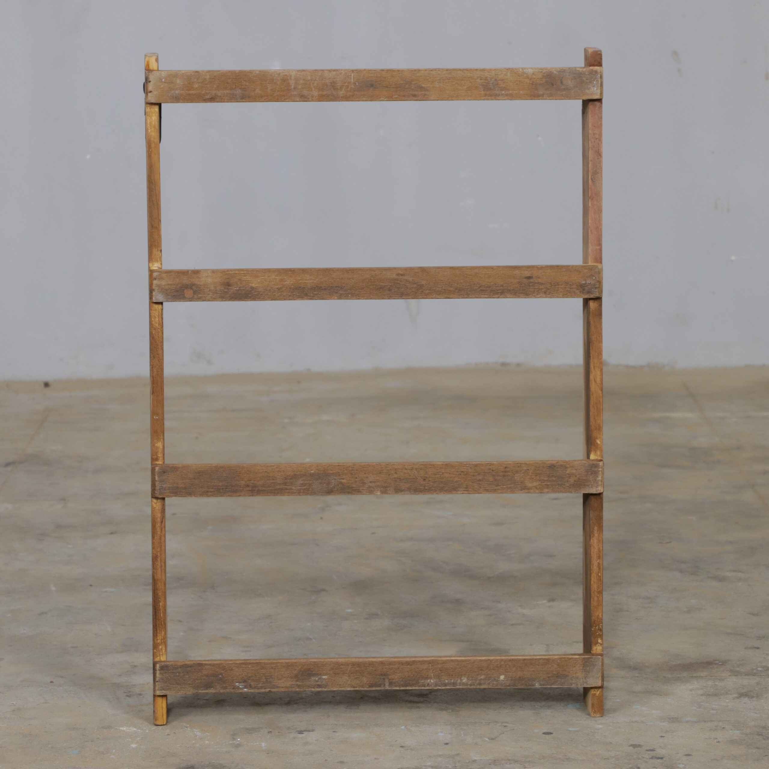 vintage teak wall shelf small two levels